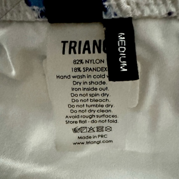 Triangl Bikini Bottom Ruched Size M Medium Blue And White Floral - Picture 8 of 8